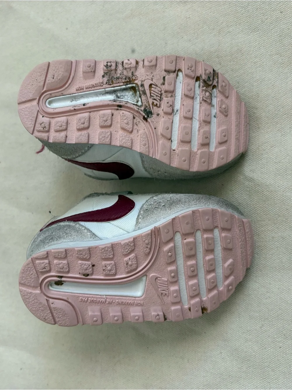 Nike Baby/Toddler Leather Sneakers  Colorblock White Gray Red Pink US 3C